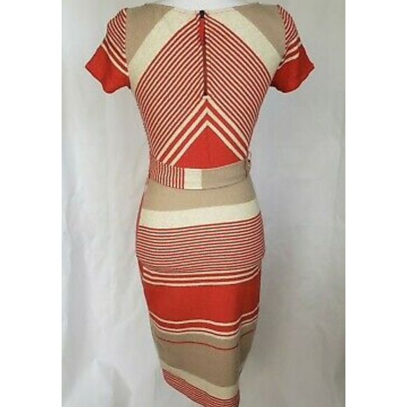 Anthropologie Lilka Sorella Orange Striped Dress - Picture 2 of 5
